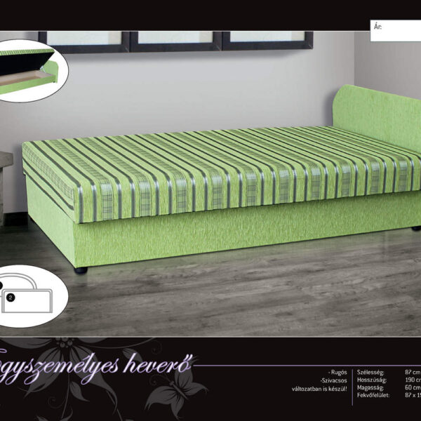 EGYSZEMÉLYES HEVERŐ szivacsos -  BÚTOR