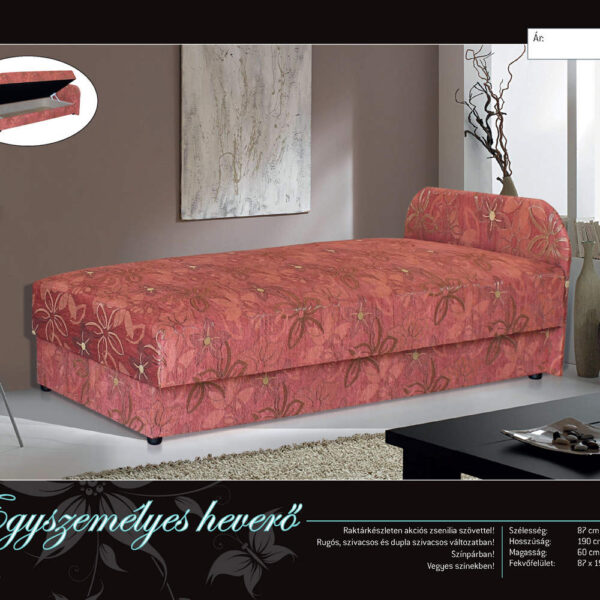 EGYSZEMÉLYES HEVERŐ szivacsos -  BÚTOR