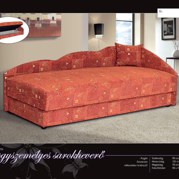 EGYSZEMÉLYES  SAROKHEVERŐ szivacsos -  BÚTOR