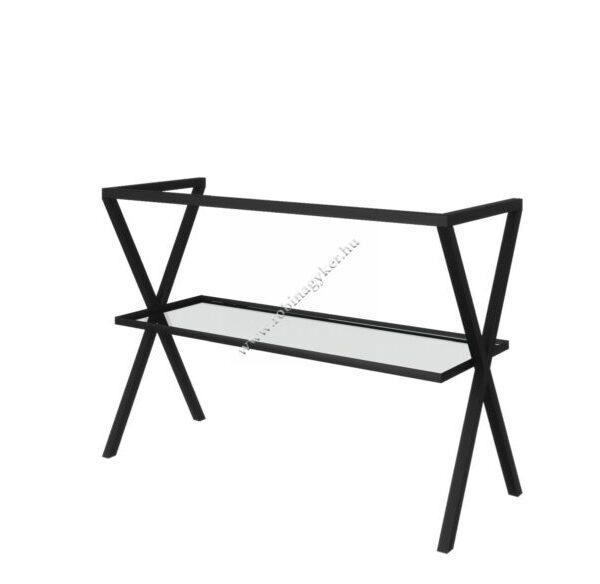 IDEA 2632 Nero Üveg polcos fém mosdó állvány  100cm - miele Fürdőszoba bútor