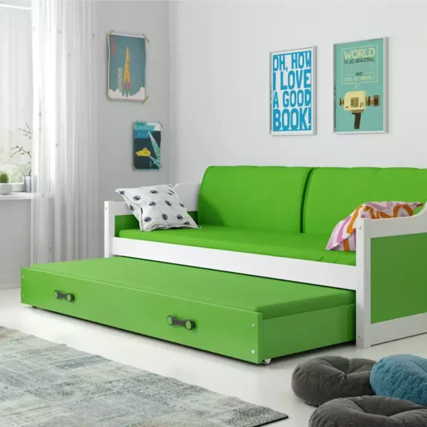 DÁVID  200X90 FENYŐ ÁGYKANAPÉ MATRACCAL,VENDÉGÁGGYAL