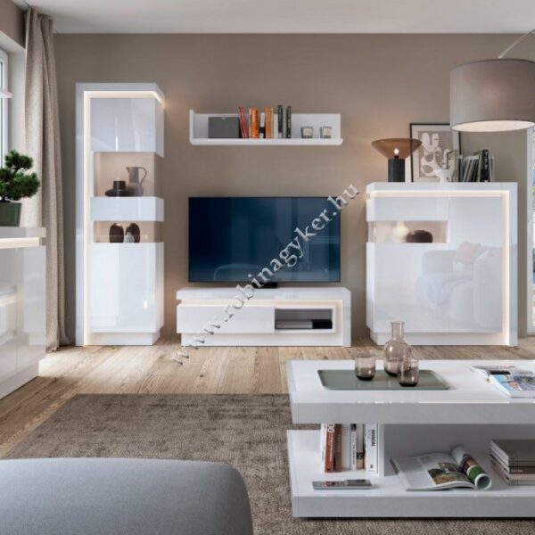 .LYON FEHÉR ELEMES SZEKRÉNYSOR   ÖSSZEÁLLÍTÁS-Bútor