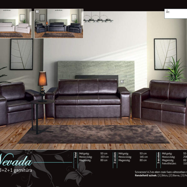 NEVADA 2-es SZIVACSOS FIX KANAPÉ - BÚTOR