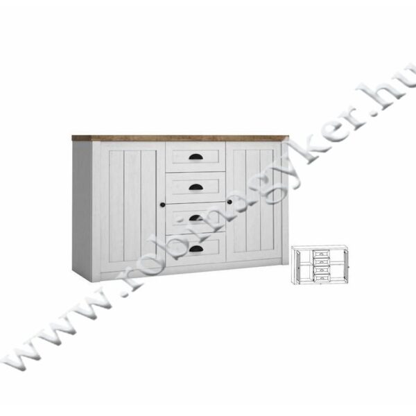 .PROVANSJA SYSTEM K4S 2 AJTÓS, 4 FIÓKOS KOMÓD - Bútor