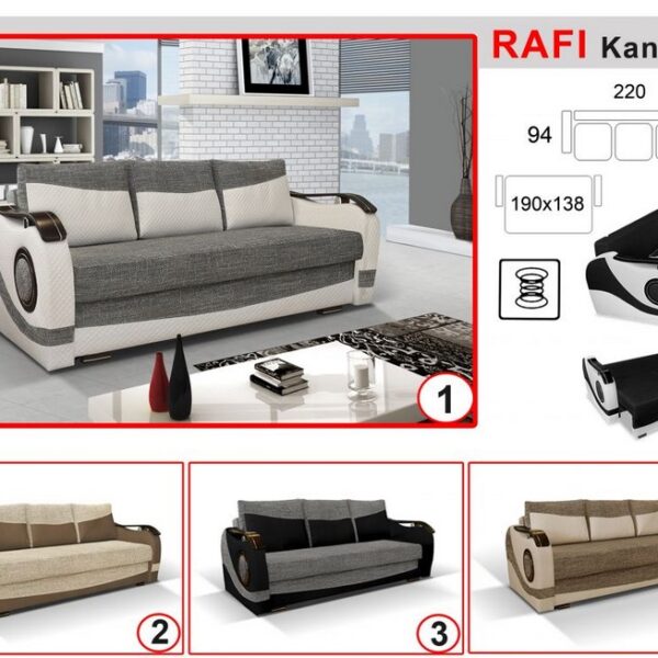 RAFI bonell rugós 3-as ÁGYAZHATÓ KANAPÉ - BÚTOR