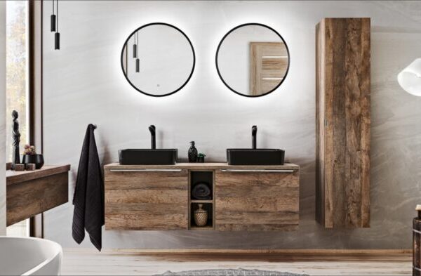 .SANTA FE OAK 140-es Fürdőszoba bútor kpl. mosdóval-Bútor