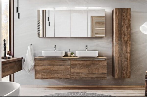 .SANTA FE OAK 160-as Fürdőszoba bútor komplett. mosdóval-Bútor