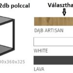 SR19-600-L2 Felső fém polc váz 2db polccal 60 cm _konyhabútor