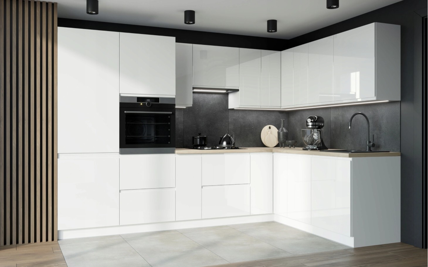 Carrini magasfényű frontos elemes konyhabútor