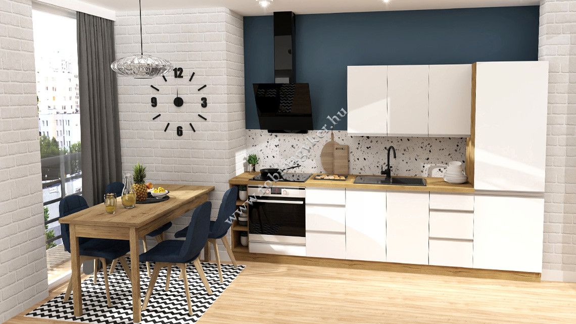 Kampara bidscmagasfényű frontos elemes konyhabútor