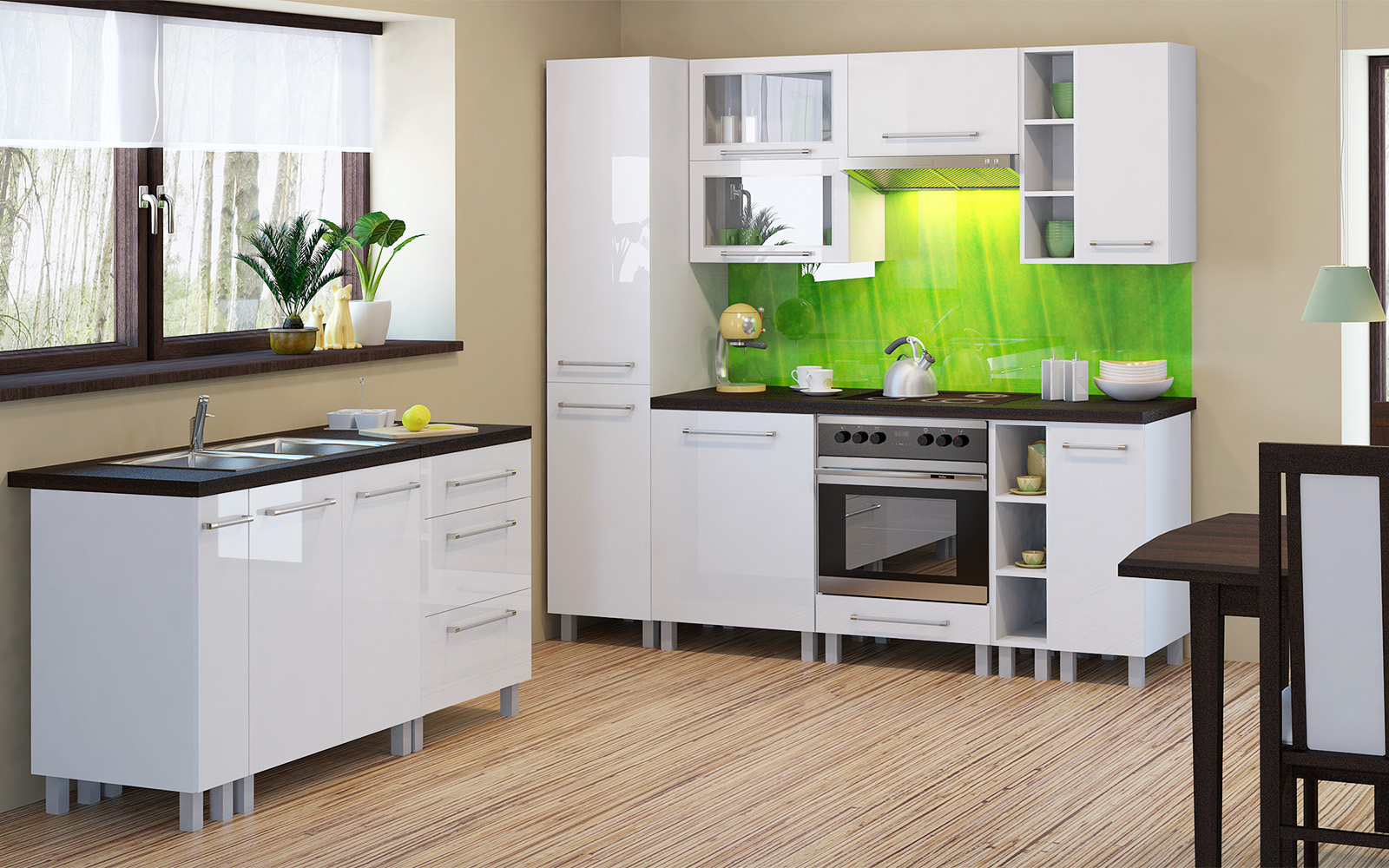 Loara magasfényű frontos elemes konyhabútor