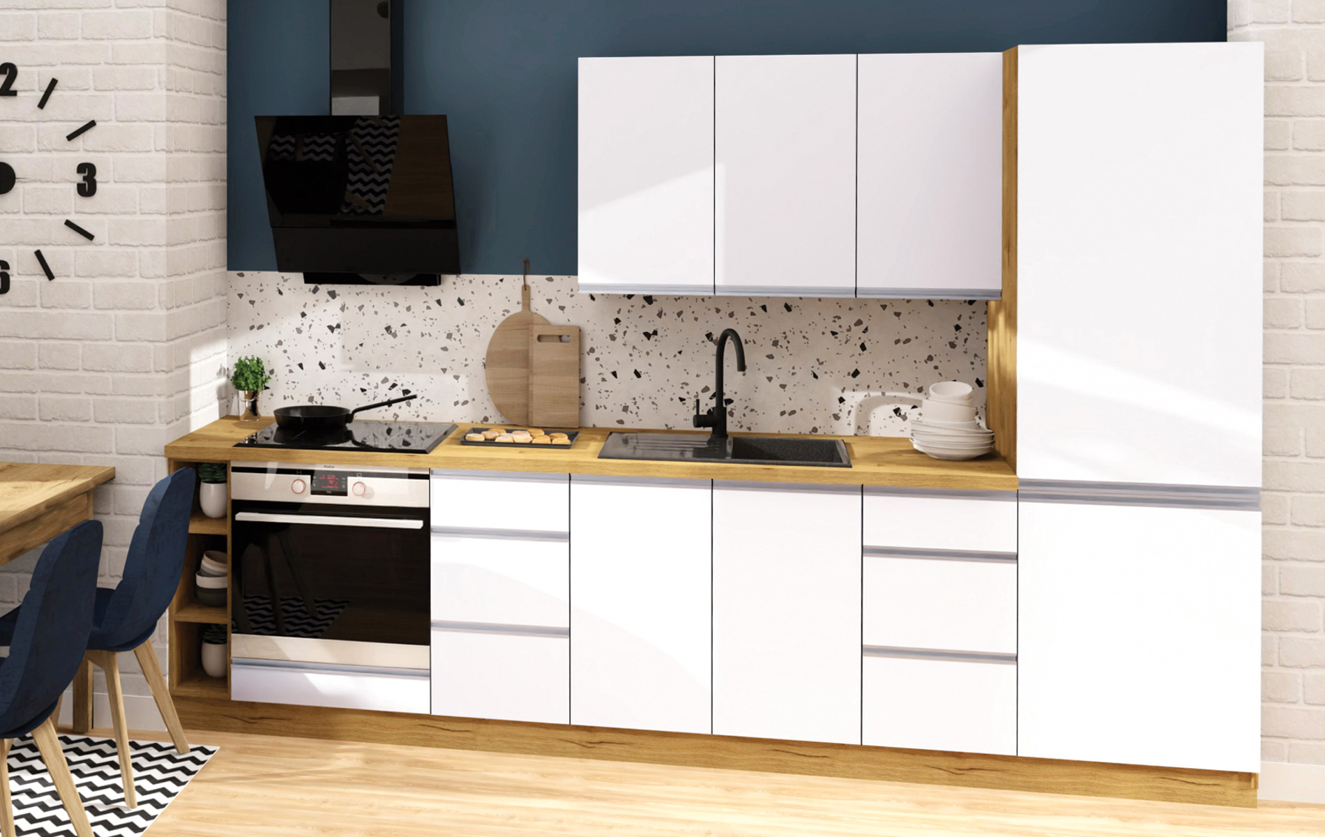 Monia bidsc magasfényű frontos elemes konyhabútor