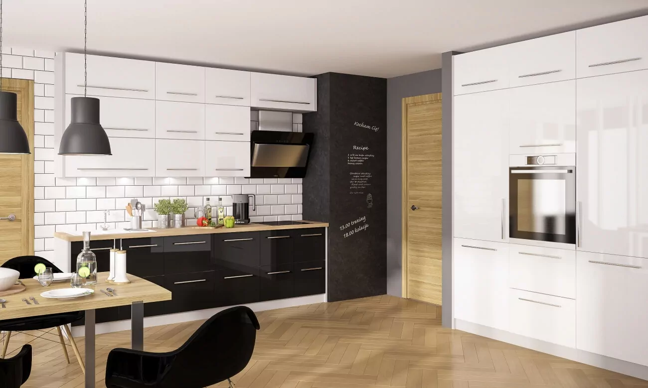 Platinum magasfényű MDF frontos elemes konyhabútor