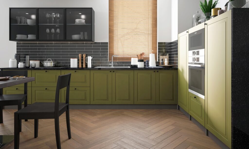 Rimini matt festett frontos elemes konyhabútor