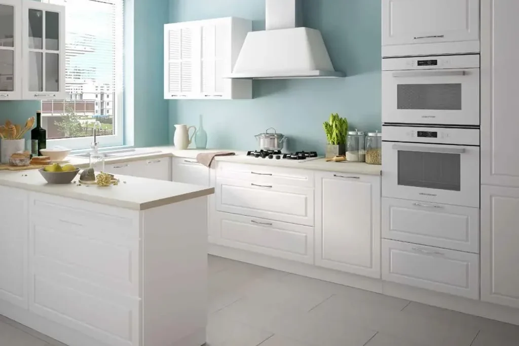 Bútorszerelés-konyhabútor szerelés Budapesten – fehér konyha munkalap beállítás és rögzítés