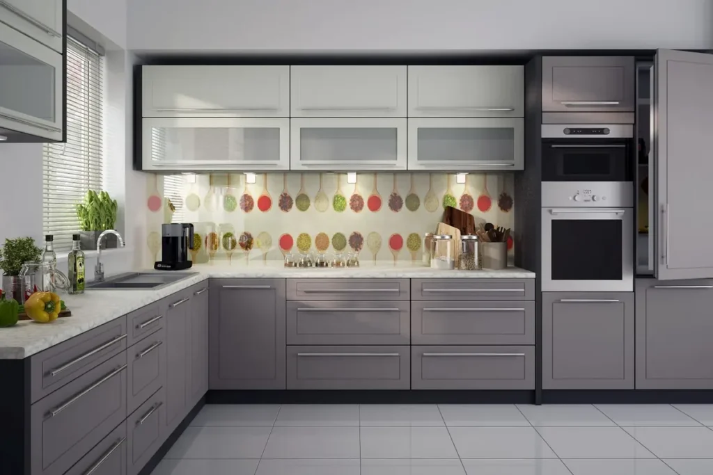 Konyhabútor szerelés Budapesten – modern szürke konyha, pontos illesztések