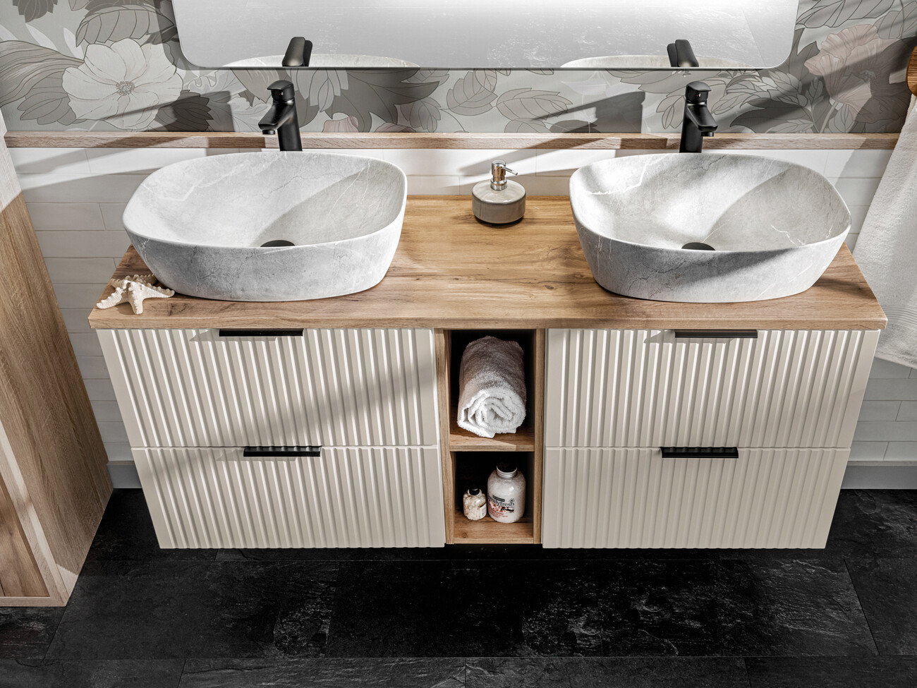 ADEL KASMIR fürdőszoba bútor dupla mosdóval