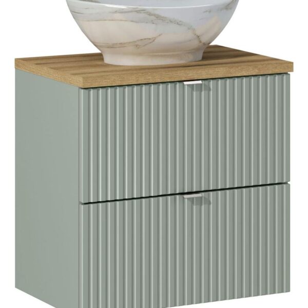 .LINE REED GREEN komplett fürdőszoba bútor szett 60 cm munkalappal és ráültethető mosdóval Pati