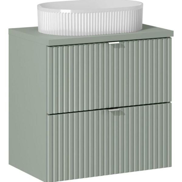 LINE REED GREEN komplett fürdőszoba bútor szett 60 cm munkalappal és ráültethető mosdóval Beyond