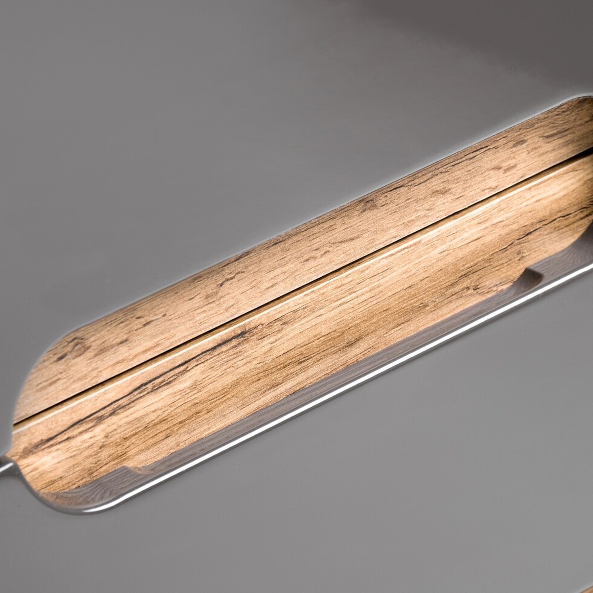 BALI Grey fürdőszoba bútor integrált fogantyú tölgy betéttel