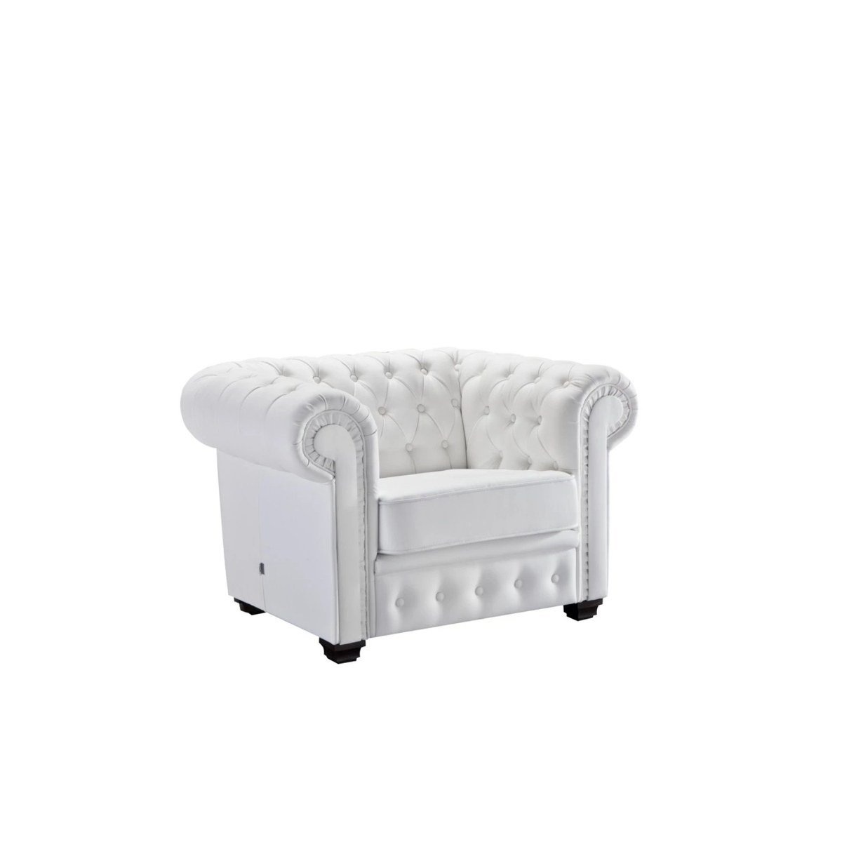 fehér Chesterfield bőr fotel