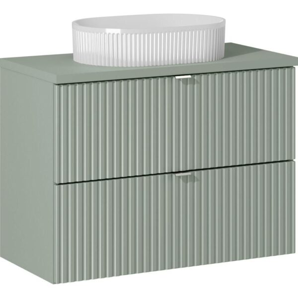 .LINE REED GREEN komplett fürdőszoba bútor szett 80 cm munkalappal és ráültethető mosdóval Beyond