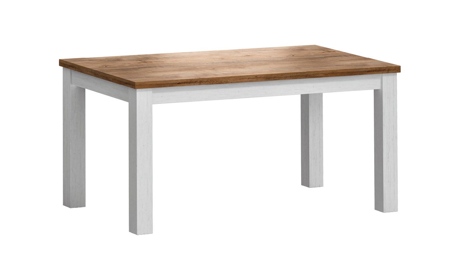 Étkező asztal – fehér korpusz tölgy asztallappal, 140×80 cm