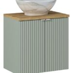 .LINE REED GREEN komplett fürdőszoba bútor szett 60 cm munkalappal és ráültethető mosdóval Pati