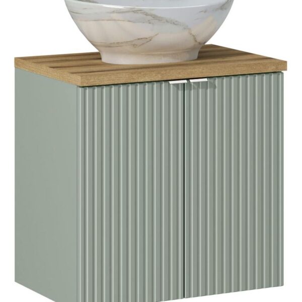 .LINE REED GREEN komplett fürdőszoba bútor szett 60 cm munkalappal és ráültethető mosdóval Pati