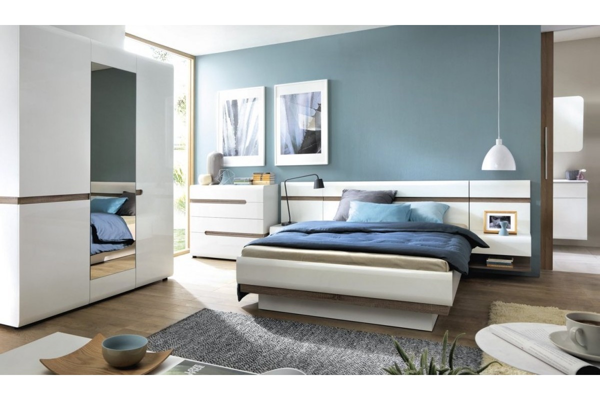 Hálószoba bútor fehér magasfényű kivitelben