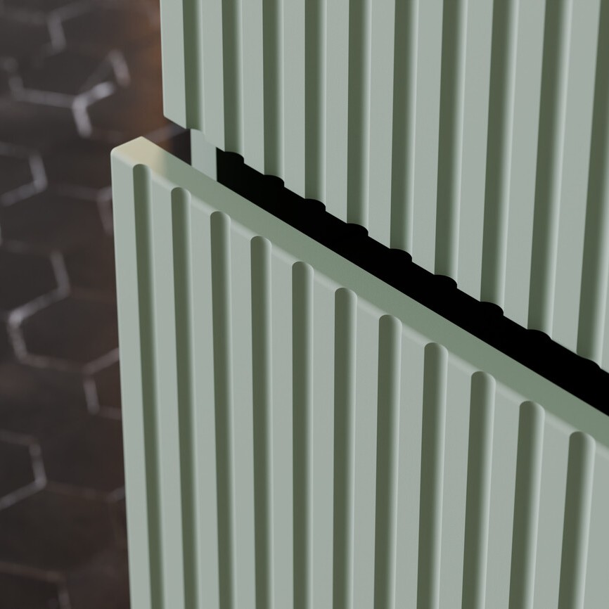 Bordázott matt zöld front – Line Reed Green részletfotó