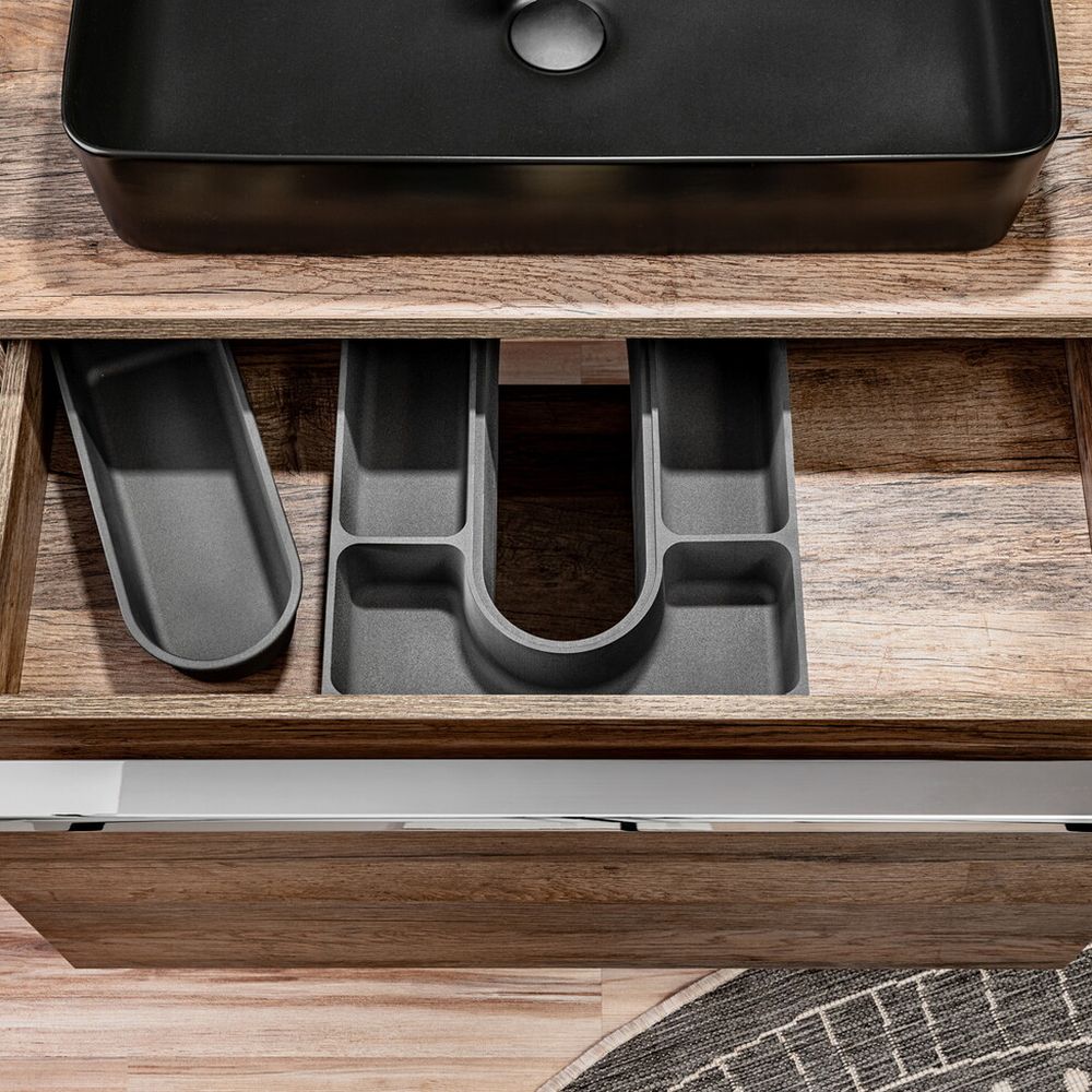 U-kivágású fiókbetét felülnézetből – Santa Fe Oak