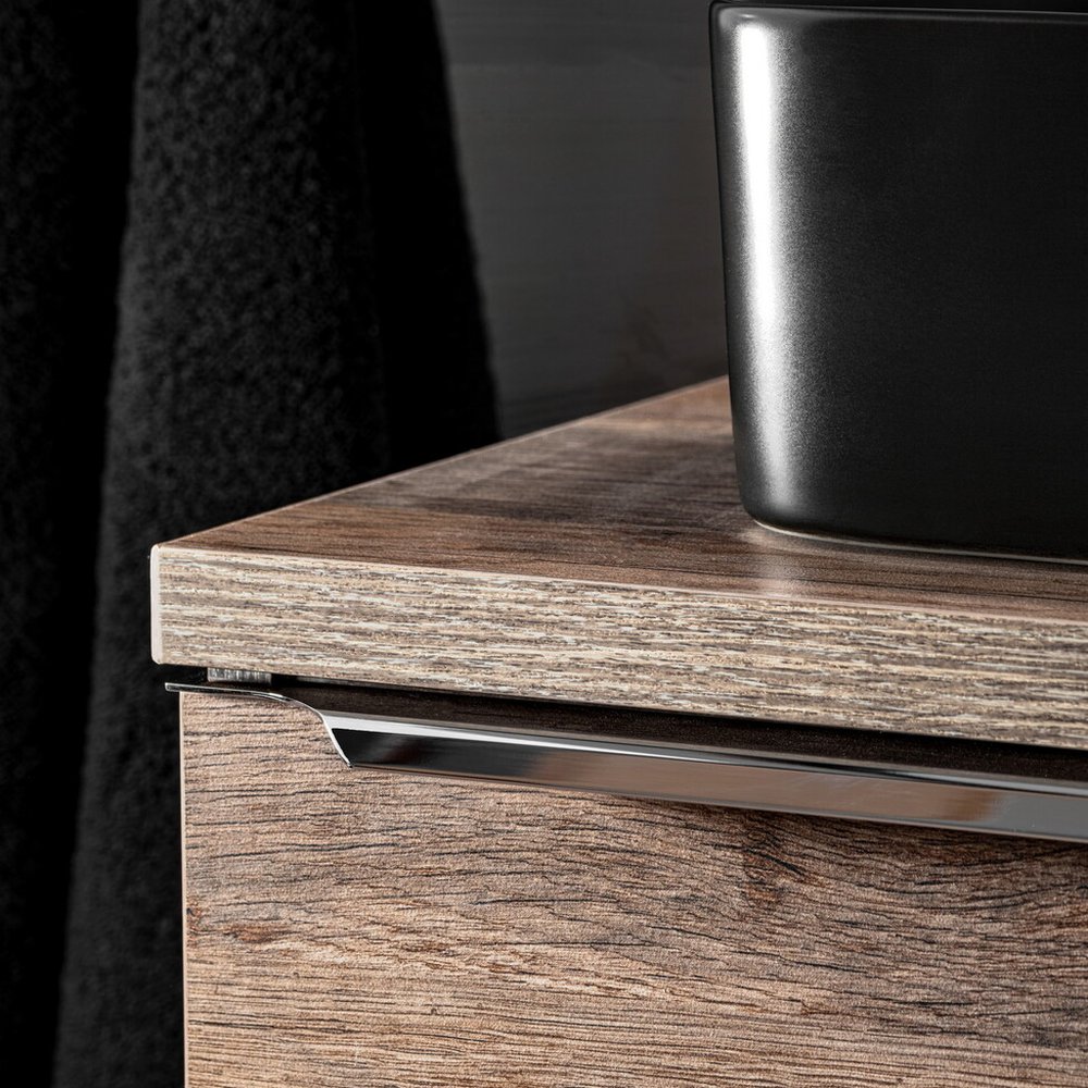 Tölgyhatású munkalap fekete tányérmosdóval – Santa Fe Oak