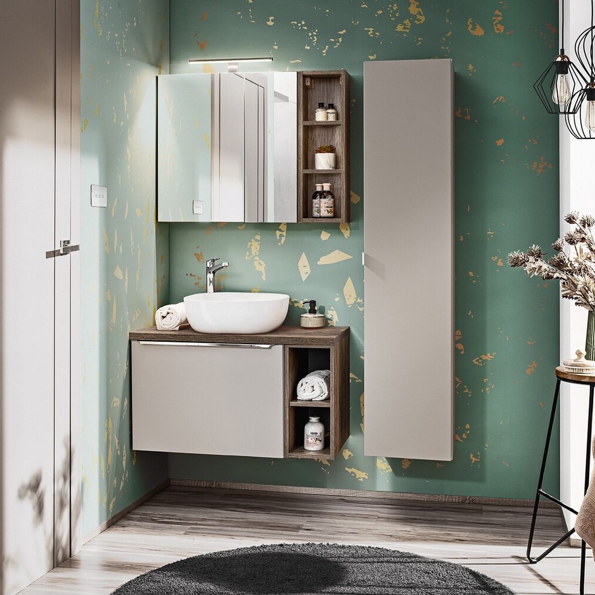 Santa Fe Taupe fürdőszoba bútor – enteriőr 01