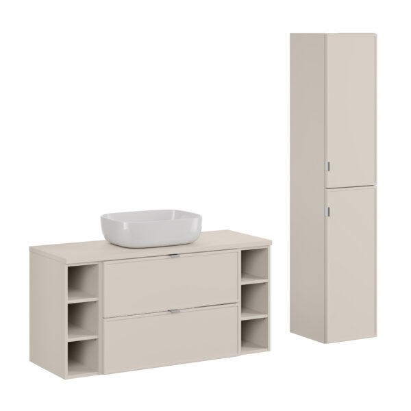 .BELLA KASMIR komplett fürdőszoba bútor szett 120 cm dupla SMILE tálmosdóval – SET-BC B CASHMERE 120CM UN SMILE 50 HC2D