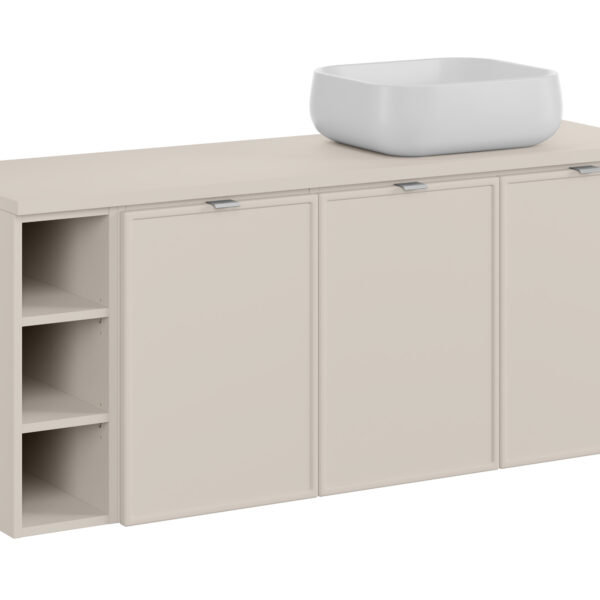 .BELLA KASMIR komplett fürdőszoba bútor szett 140 cm NIKA tálmosdóval – SET-BC B CASHMERE 140CM UN NIKA WH