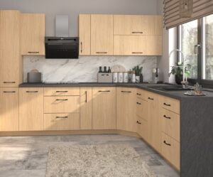 Blog CELLE L-alakú Elemes konyhabútor dab casella naturalny jasny fronttal, világos tölgy hatással