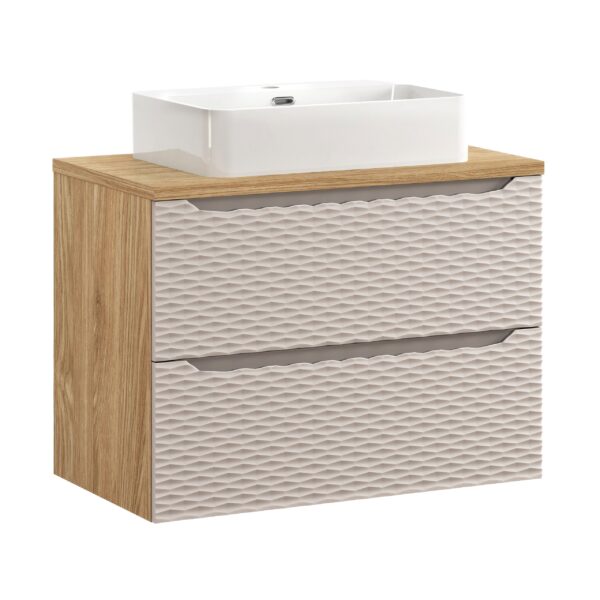 .OCEAN BEIGE komplett fürdőszoba bútor szett 80 cm mosdópulttal és pultmosdóval