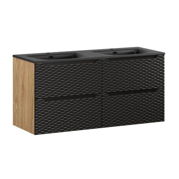 .OCEAN BLACK komplett fürdőszoba bútor szett 120 cm mosdós szekrénnyel