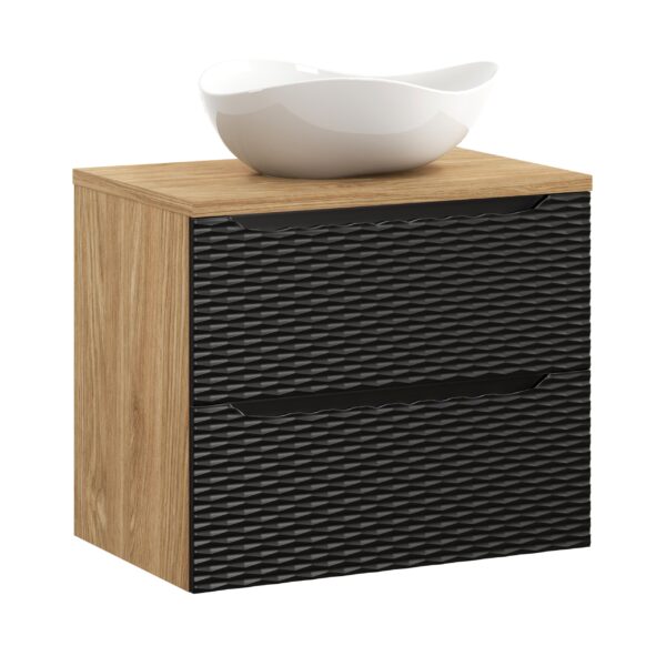 .OCEAN BLACK komplett fürdőszoba bútor szett 70 cm mosdópulttal és pultmosdóval