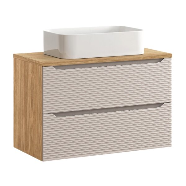 .OCEAN BEIGE komplett fürdőszoba bútor szett 90 cm mosdópulttal és pultmosdóval