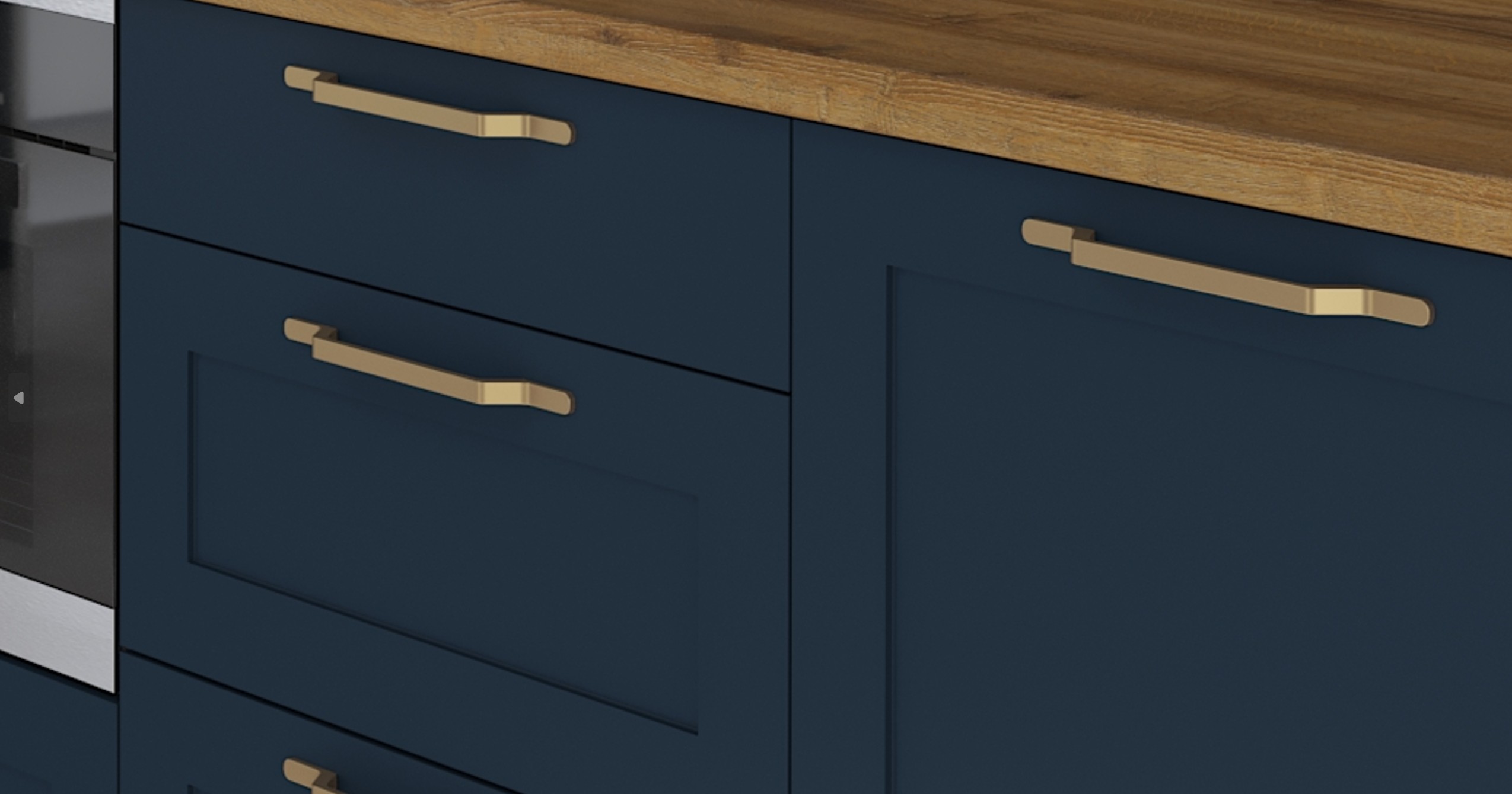 OPTIMUM INDYGO konyhabútor fiókos elem közeli részlet fa munkalappal