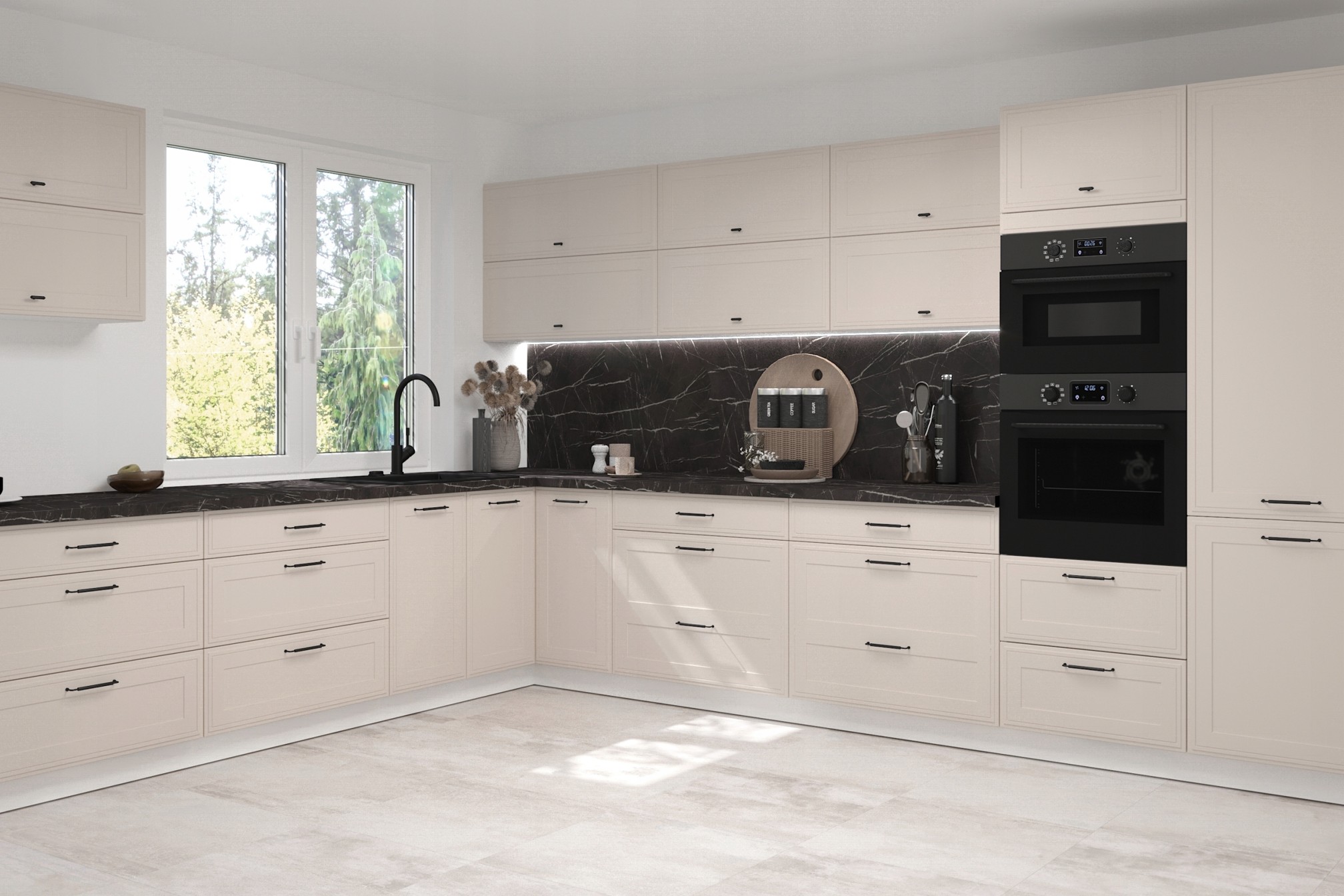 SIGNUM elemes konyhabútor KASZMIR színű sarok konyhabútor