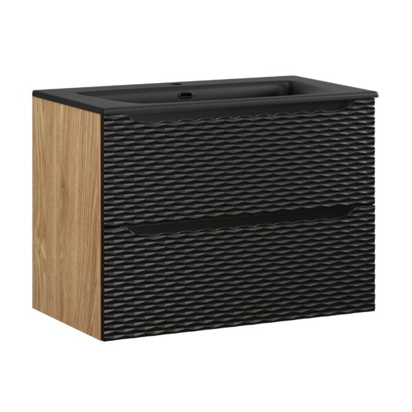 .OCEAN BLACK komplett fürdőszoba bútor szett 80 cm mosdós szekrénnyel