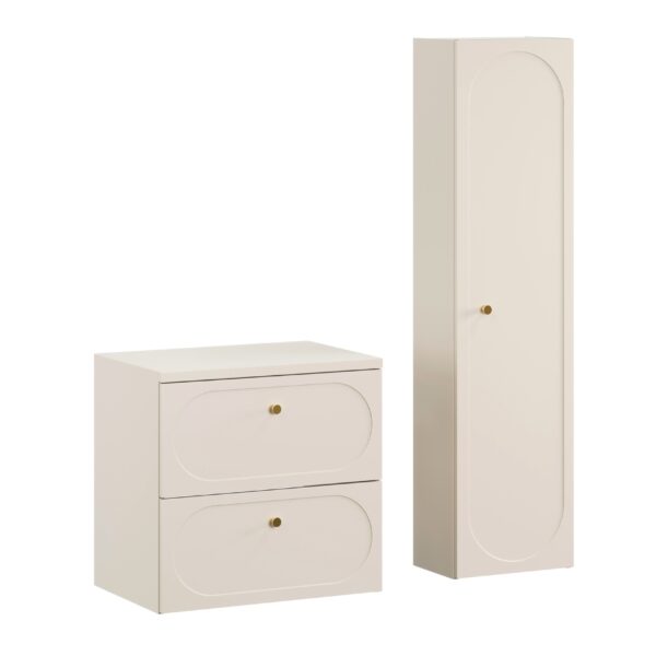 .DONNA SAND komplett fürdőszoba bútor szett 60 cm mosdóval és magas szekrénnyel