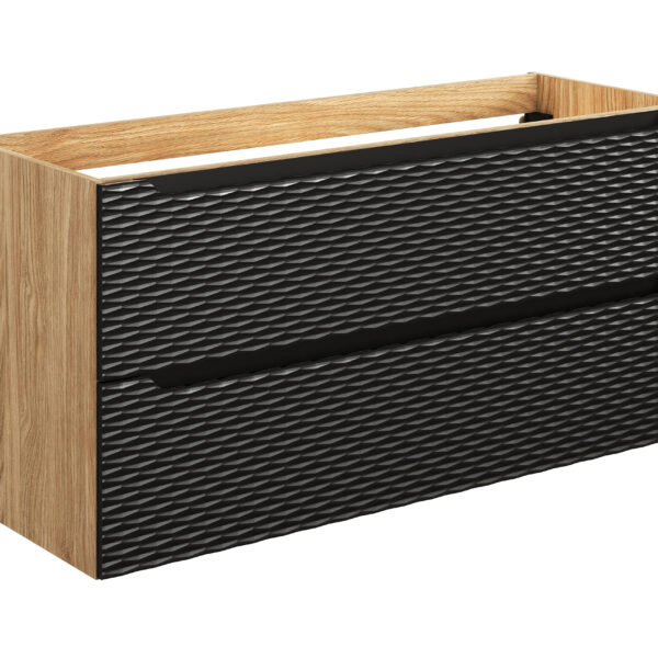 OCEAN BLACK 82-120-2S fürdőszoba bútor mosdós szekrény 120 cm, 2 fiókkal