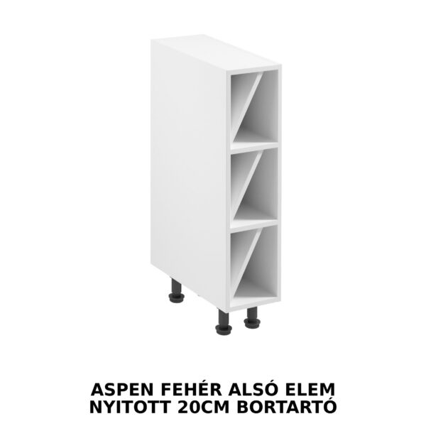 ASPEN GREY MAGASFÉNYŰ elemes konyhabútor ALSÓ ELEM NYITOTT 20CM BORTARTÓ D20W