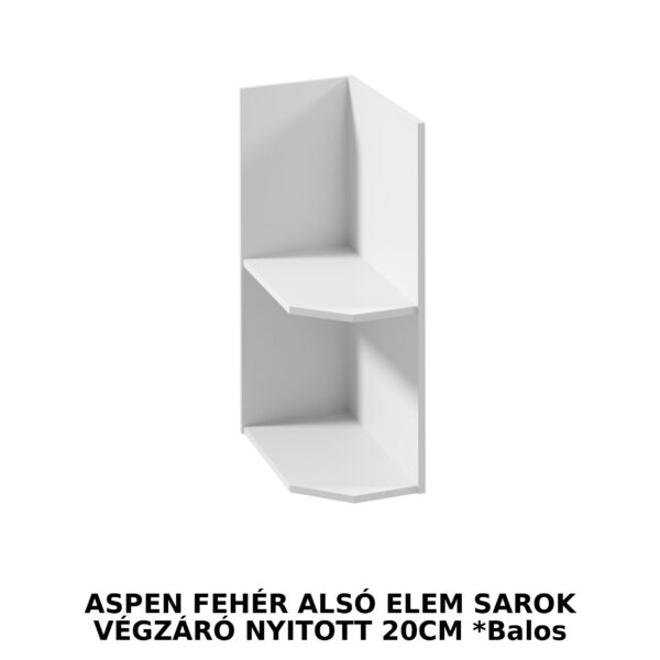 ASPEN GREY MAGASFÉNYŰ elemes konyhabútor ALSÓ ELEM SAROK VÉGZÁRÓ NYITOTT 25CM *Balos D25PZ-L