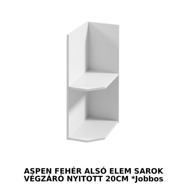 ASPEN GREY MAGASFÉNYŰ elemes konyhabútor ALSÓ ELEM SAROK VÉGZÁRÓ NYITOTT 25CM *Jobbos D25PZ-P