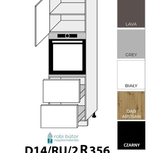 AMARO KONYHABÚTOR 1-AJTÓS 2 FIÓKOS MIKRÓ-SÜTŐ BEÉP. SZEKR.60CM (D14RU2R284)_elemes konyhabútor